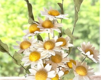 Felt Daisy Flower / Build Your Own Flower Bouquet / Eco-Friendly Sustainable Flower
