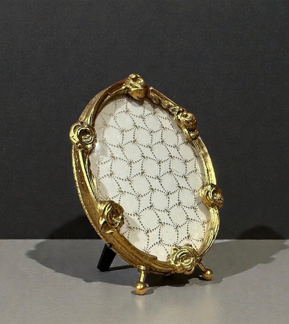 Vintage Matson Gold Ormolu Easel Frame / 1960s Photo Display / Hollywood Regency / 24 Karat Gold Plated