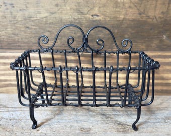 Vintage Wire Kitchen Soap Dish /Sponge Holder / Primitive Farmhouse Decor