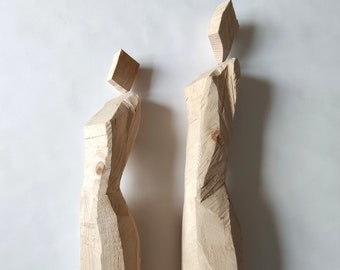 XXL wooden sculptures, unique pieces, wooden figures, sculpture, sculpture, wood, couple of people, garden figure