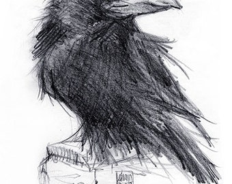 Munin, Rabe, Corbeau, Fine Art Giclèe, ArtPrint