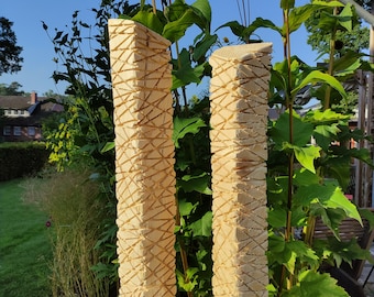 XXL Skulptur, Stele, abstrakt, Säule, Gartenskulptur, Gartendeko, Holz