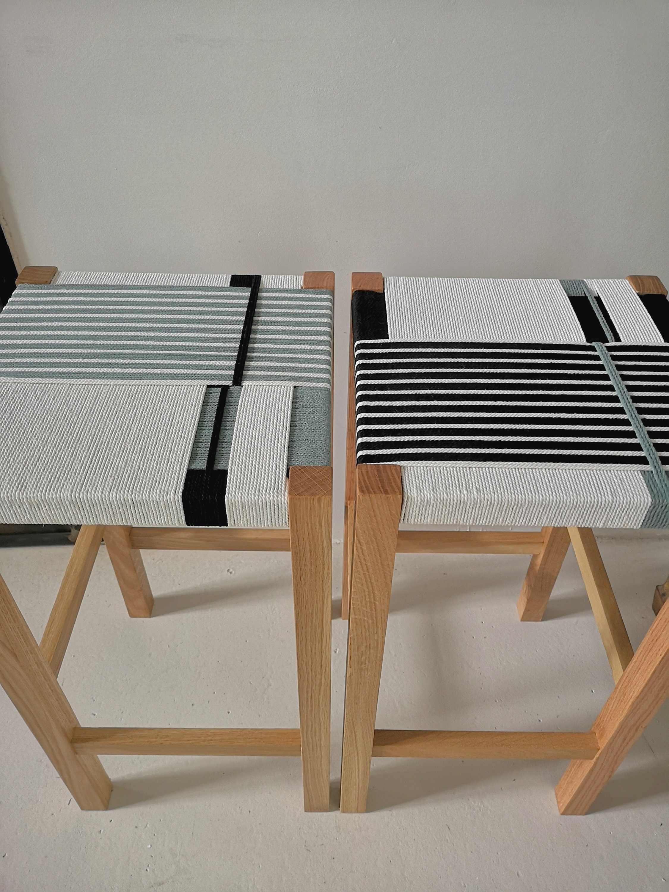 Pardalet High Stool. Handmade in Rope and Wood. - Etsy UK