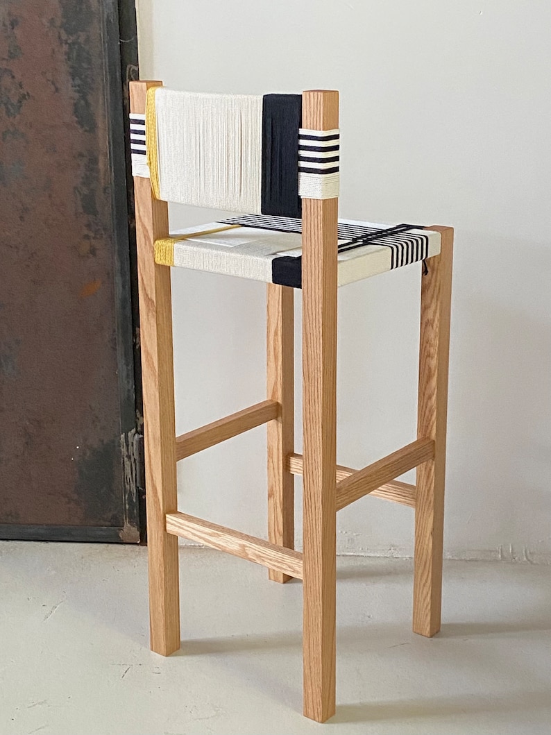 Tabouret de bar haut fait main image 3