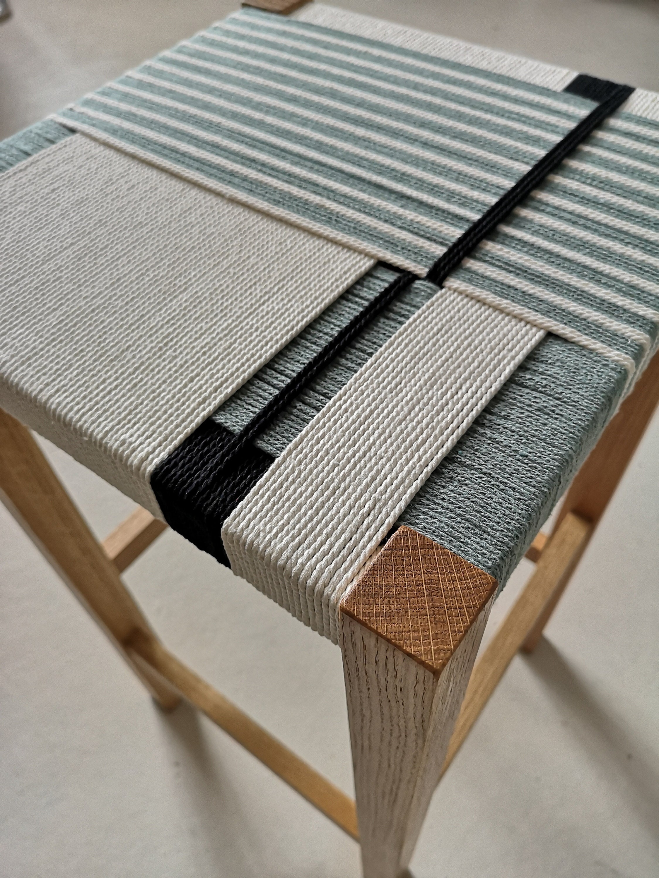 Pardalet High Stool. Handmade in Rope and Wood. - Etsy UK