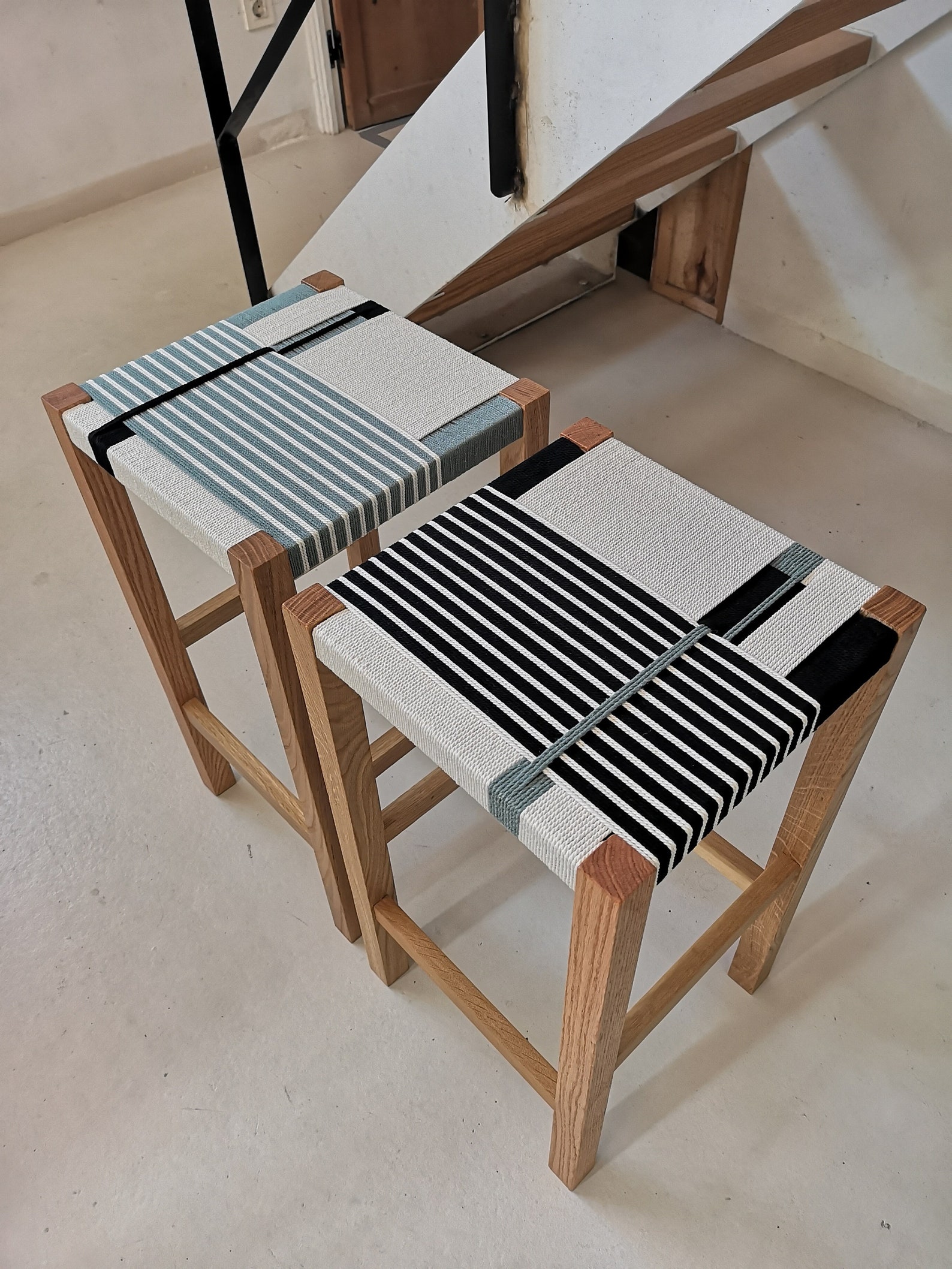 Pardalet High Stool. Handmade in Rope and Wood. - Etsy UK