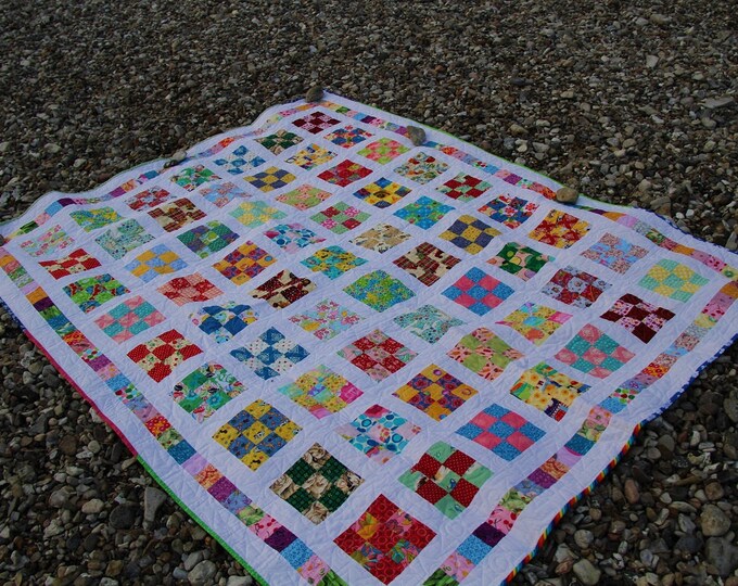 Handmade Patchwork Quilt Single/twin Bed Size 100 Cotton Etsy