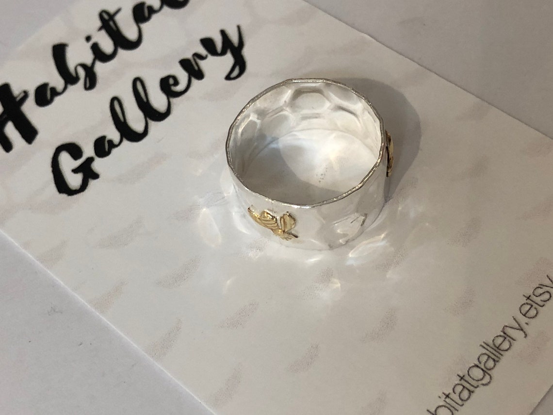 The Clear Bee Ring in Platinum main image 1