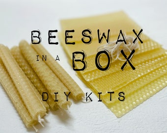 DIY | Box of 14 Beeswax Sheets & Wick | Makes 14 Beeswax Candles |  Beeswax Gift Box | Birthday Candles | Earth Hour |