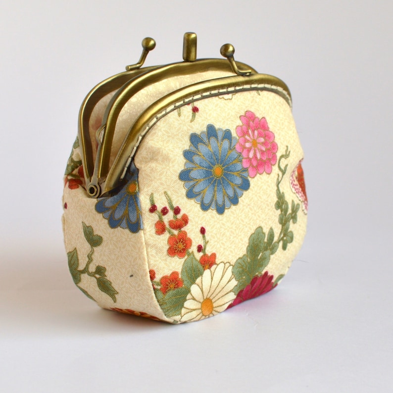 Hand Crafted Gold Embossed Japanese Coin Purse Small Bag Etsy