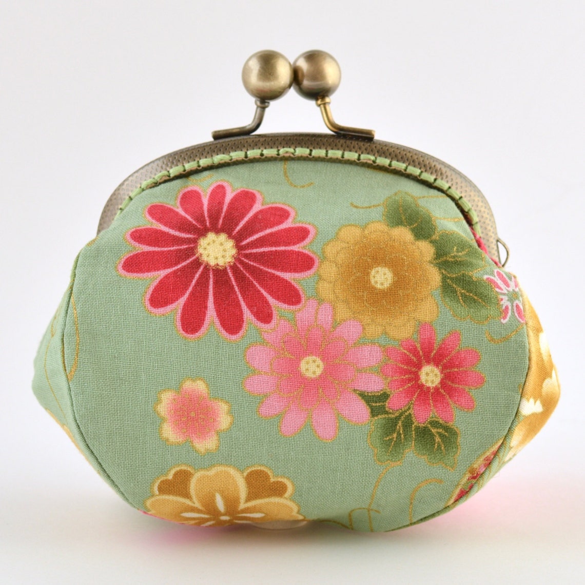 Hand crafted gold embossed Japanese coin purse with bronze Etsy