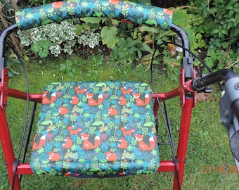 PDF download instructions pattern for  Seat cover for a Four Wheeled Rollator mobility walker stroller.