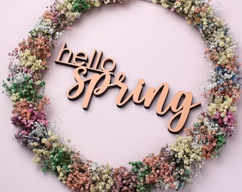 hello spring -  Deko Holzschriftzug 3D