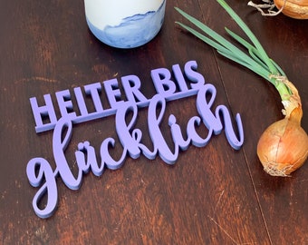 Cheerful to happy - 3D wooden lettering