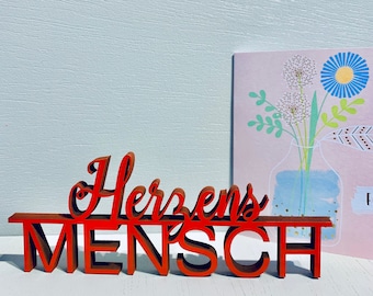 Herzensmensch Deko Holzschriftzug