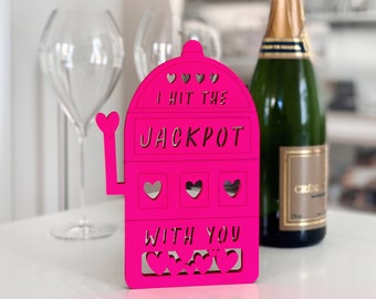 I hit the jackpot with you - 3D Holz Schriftzug & Wand Deko