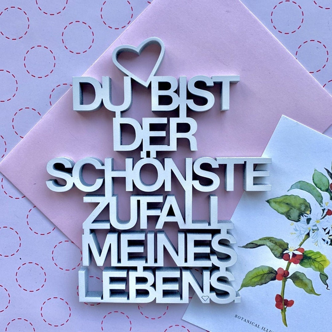 Du bist der schönste Zufall meines Lebens Holzschrift Etsy.de