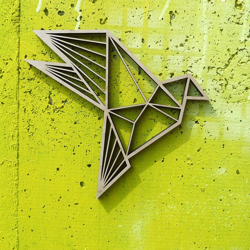 Oiseau - Origami 3D Motif Bois