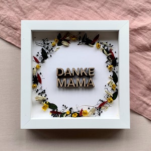 Conjunto DIY “Thanks Mom” com flores secas e moldura