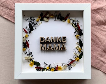 DIY-Set "Danke Mama" mit Trockenblumen und Rahmen