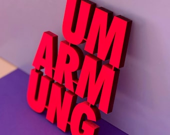 Hug - 3D wooden lettering