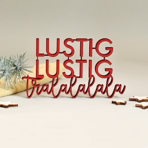 Tralaalalala engraçado engraçado - letras de madeira 3D