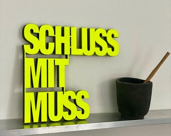 No more "musts" - 3D wooden lettering