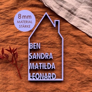 House with individual names - 3D wooden lettering