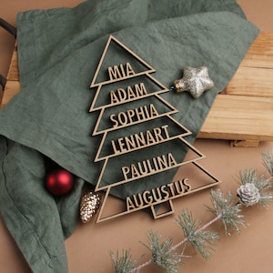 Weihnachtsbaum mit individuellen Namen - Holzschriftzug 3D
