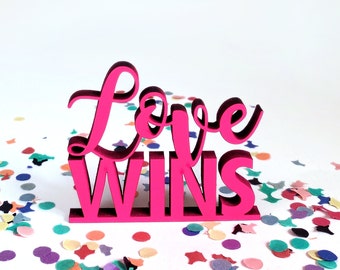 Love wins - 3D wooden lettering