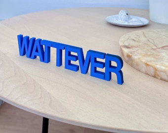 Wattever wooden lettering 3D