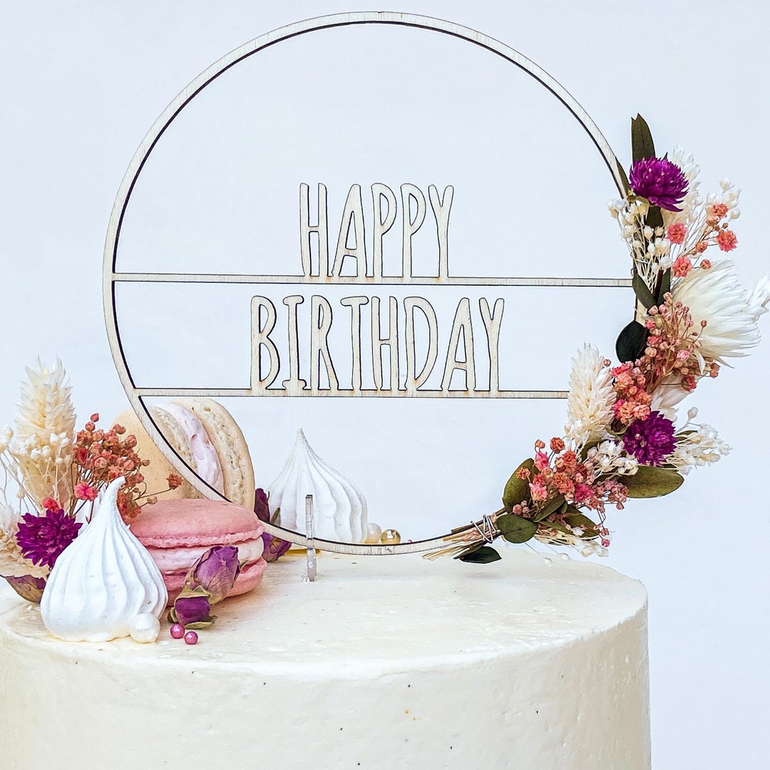 28 Decorazioni Per Torta Fiori Secchi E Foglie Dorate – Compleanno Bohémien E Matrimonio