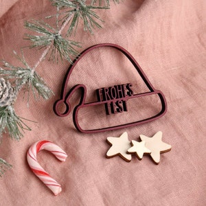 Christmas hat with "Merry Christmas" - 3D wooden lettering