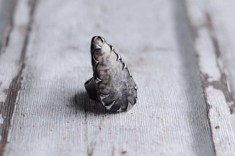 56mm-61mm Big crazy lace agate ring adjustable in size 7,6-9,5 US