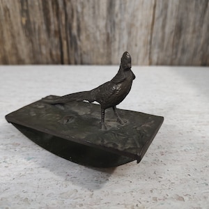 Antique rocker style ink blotter with pheasant