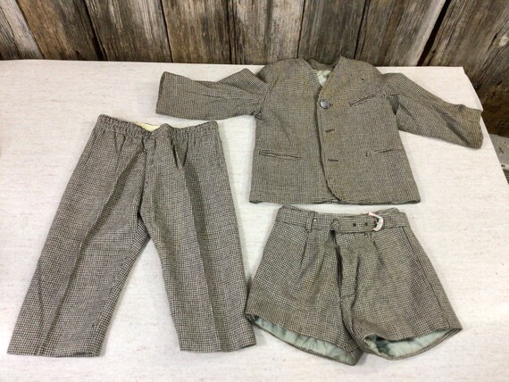 Antique wool houndstooth little boys suit - image 4