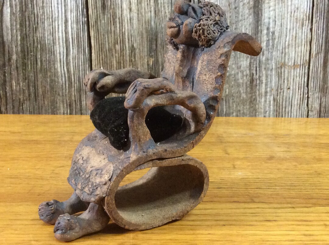 Great Vintage Art Pottery Rocking Lady Pin Cushion - Etsy