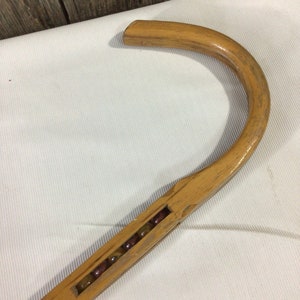 Vintage folk art Appalachian cane with marbles