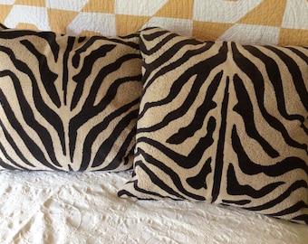 24 inch Schumacher Zebra Epingle fabric pillow cover
