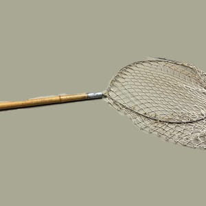 antique bamboo fishing net Vintage Bamboo Handle Fishing Net