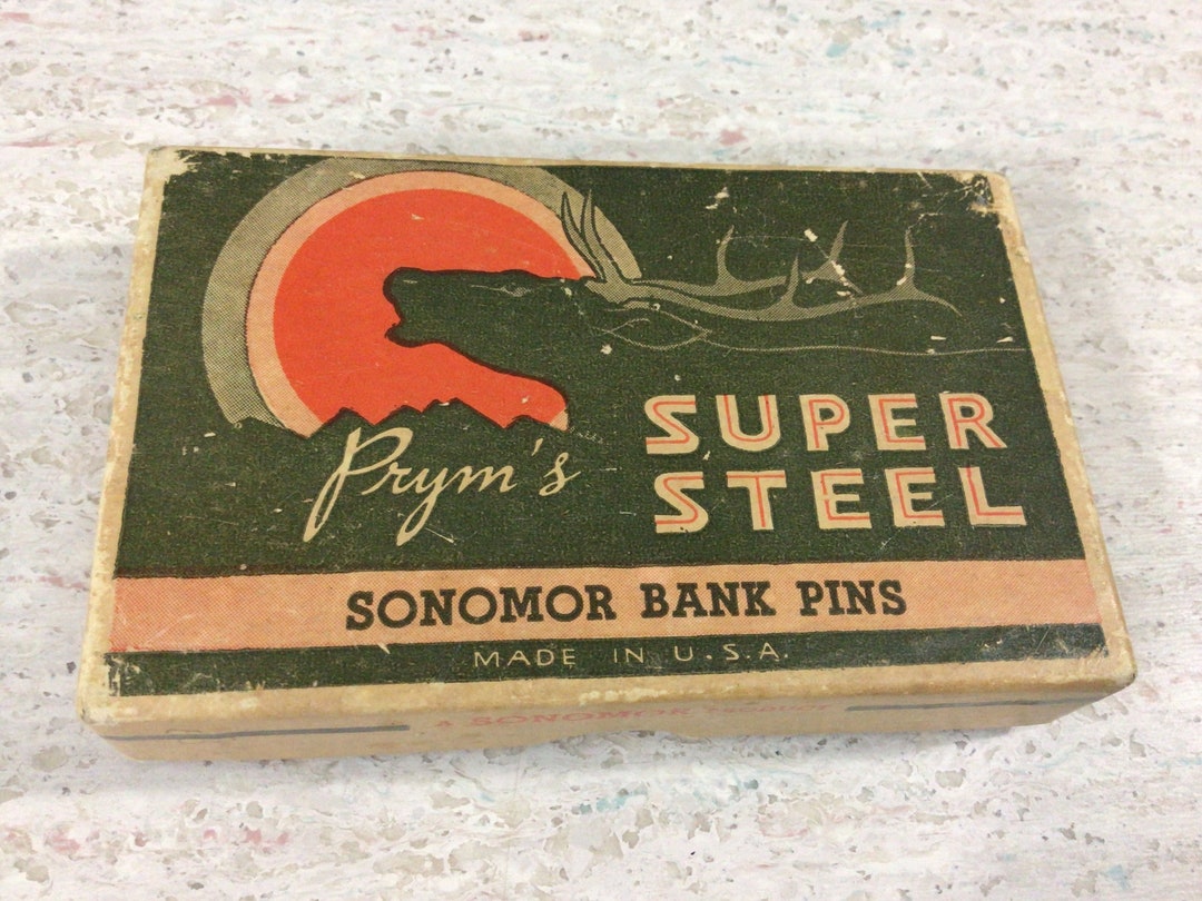 Full Box Vintage Prym's Super Steel Bank Pins Etsy