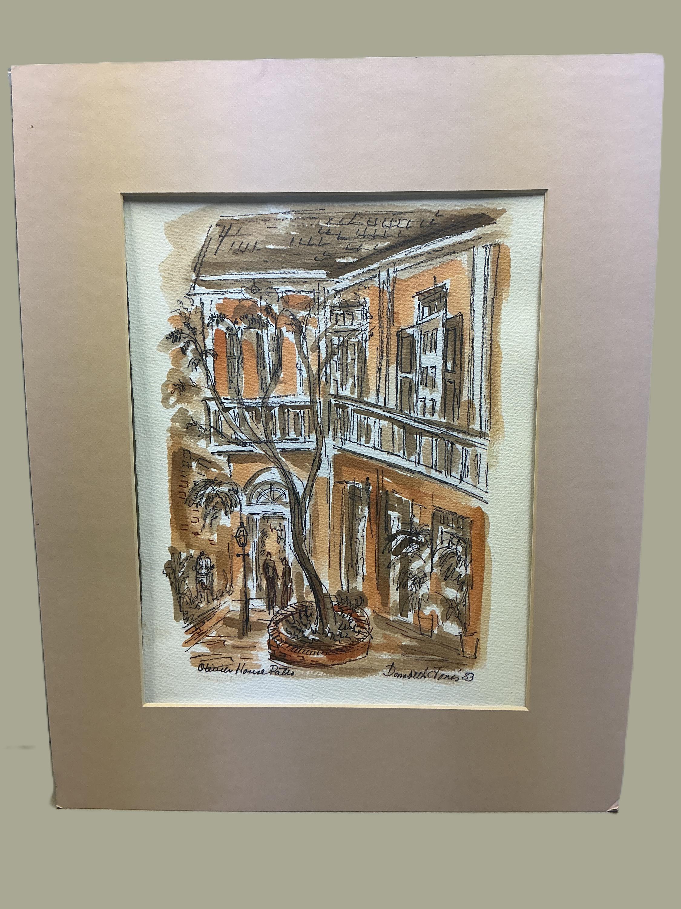 Original Donabeth Jones Watercolor Olivier House New Orleans