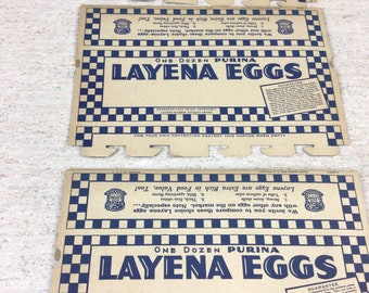 3 unused vintage Layena egg cartons