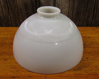 Vintage milk glass shade with ribbed top