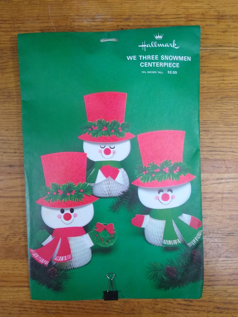 4 Matched Vintage Hallmark Christmas Table Decorations SNOWMAN Etsy
