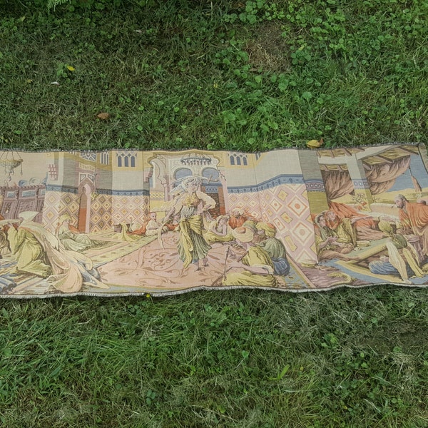 Vintage tapestry 19 by54 inches made in Belgium