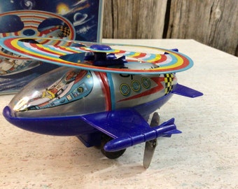 月面着陸宇宙船ロケット レトロゼンマイ式ブリキ玩具。 - Etsy 日本