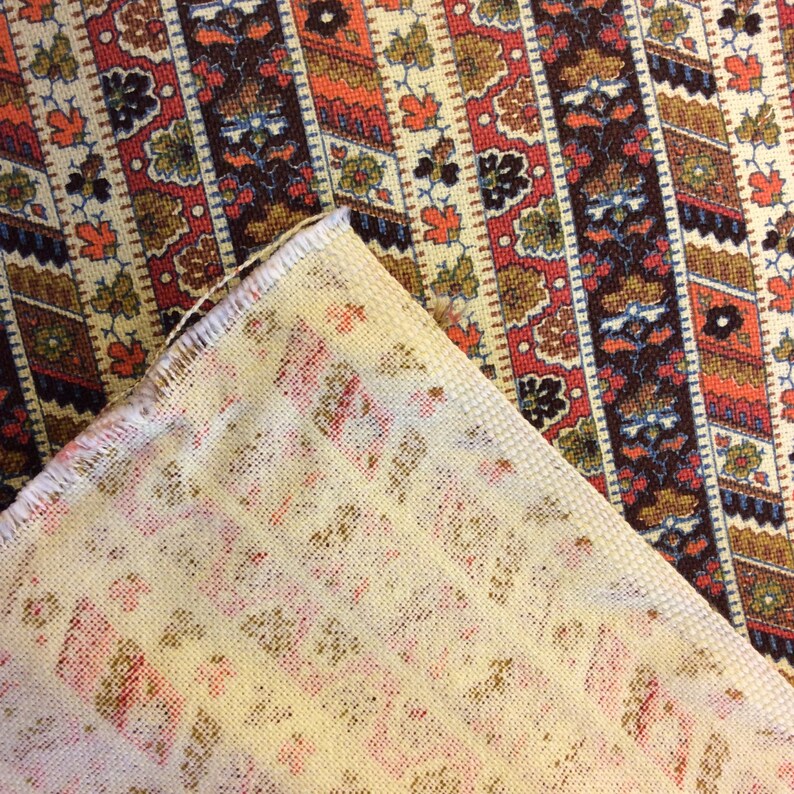 6.5 yards of vintage drapery fabric browns and oranges