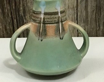 Very nicely glazed mid century 2 handle Japan vase
