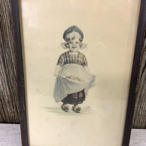 Vintage Dutch girl framed print The Ullman Mfg Co